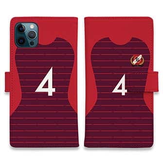 WIDE【手帳型】鹿島高校サッカー部 ユニフォーム 背番号4