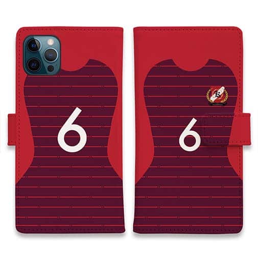 WIDE【手帳型】鹿島高校サッカー部 ユニフォーム 背番号6