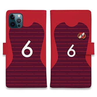 WIDE【手帳型】鹿島高校サッカー部 ユニフォーム 背番号6