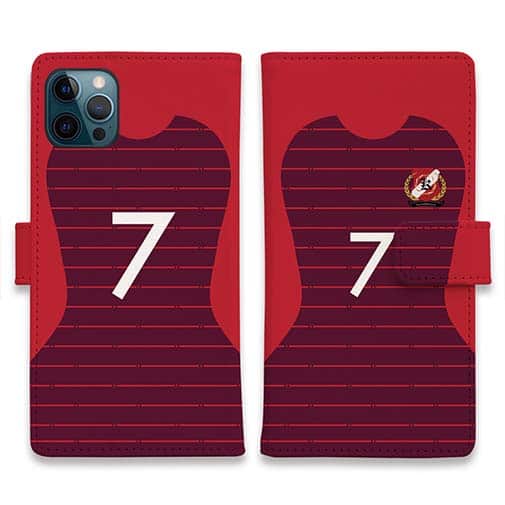 WIDE【手帳型】鹿島高校サッカー部 ユニフォーム 背番号7