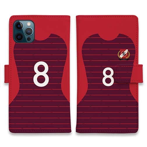 WIDE【手帳型】鹿島高校サッカー部 ユニフォーム 背番号8