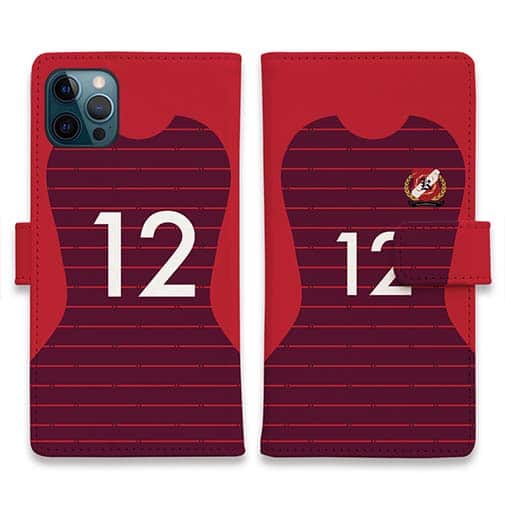 WIDE【手帳型】鹿島高校サッカー部 ユニフォーム 背番号12