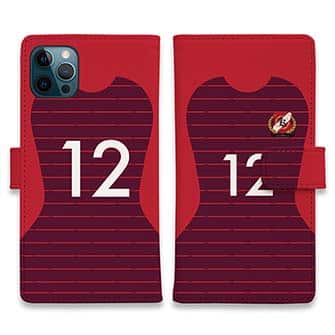 WIDE【手帳型】鹿島高校サッカー部 ユニフォーム 背番号12