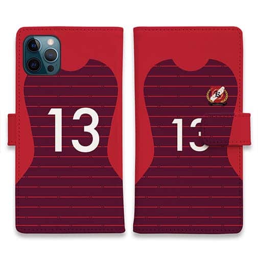 WIDE【手帳型】鹿島高校サッカー部 ユニフォーム 背番号13