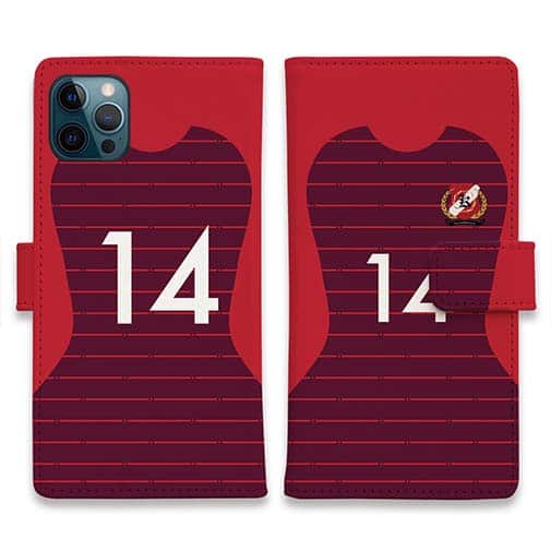 WIDE【手帳型】鹿島高校サッカー部 ユニフォーム 背番号14