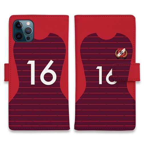 WIDE【手帳型】鹿島高校サッカー部 ユニフォーム 背番号16