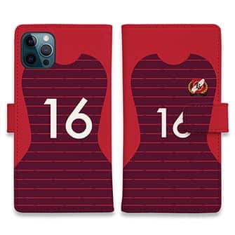 WIDE【手帳型】鹿島高校サッカー部 ユニフォーム 背番号16