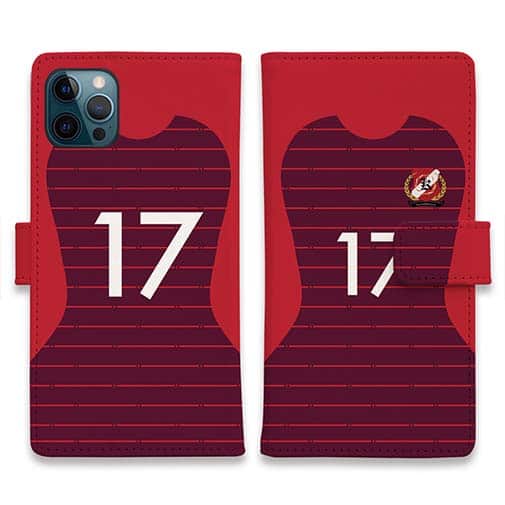 WIDE【手帳型】鹿島高校サッカー部 ユニフォーム 背番号17