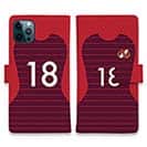 WIDE【手帳型】鹿島高校サッカー部 ユニフォーム 背番号18