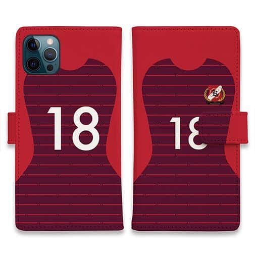 WIDE【手帳型】鹿島高校サッカー部 ユニフォーム 背番号18