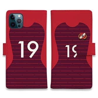 WIDE【手帳型】鹿島高校サッカー部 ユニフォーム 背番号19