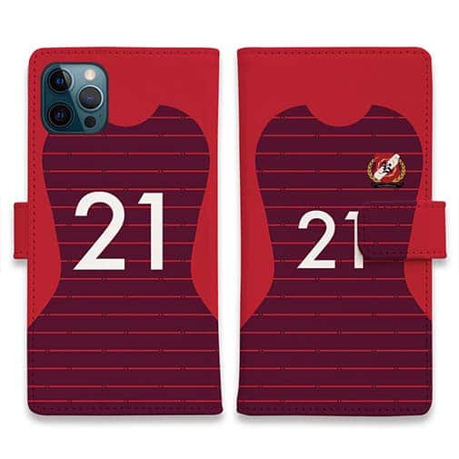 WIDE【手帳型】鹿島高校サッカー部 ユニフォーム 背番号21