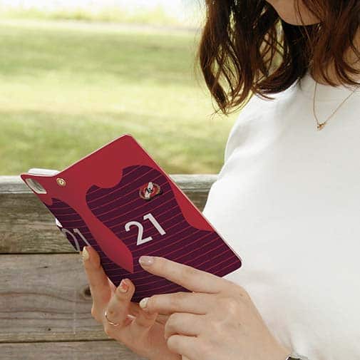 WIDE【手帳型】鹿島高校サッカー部 ユニフォーム 背番号21