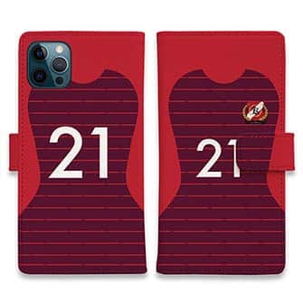 WIDE【手帳型】鹿島高校サッカー部 ユニフォーム 背番号21