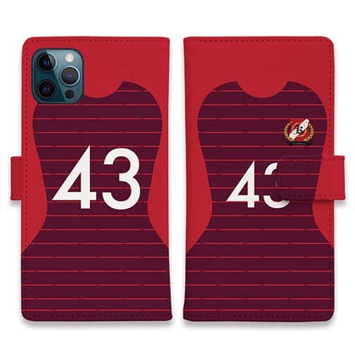 WIDE【手帳型】鹿島高校サッカー部 ユニフォーム 背番号43