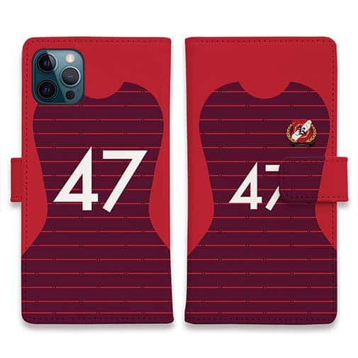 WIDE【手帳型】鹿島高校サッカー部 ユニフォーム 背番号47