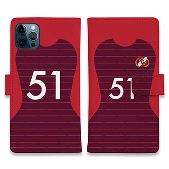 WIDE【手帳型】鹿島高校サッカー部 ユニフォーム 背番号51