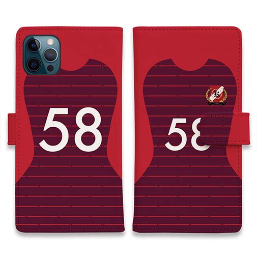 WIDE【手帳型】鹿島高校サッカー部 ユニフォーム 背番号58