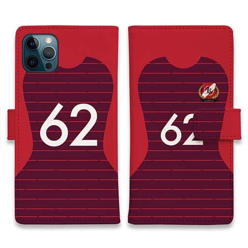 WIDE【手帳型】鹿島高校サッカー部 ユニフォーム 背番号62