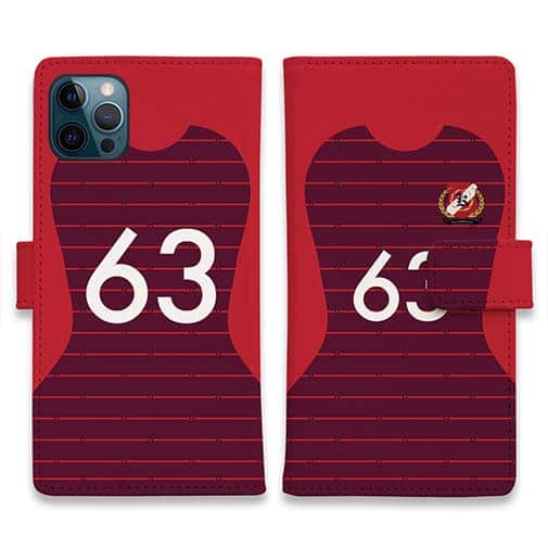 WIDE【手帳型】鹿島高校サッカー部 ユニフォーム 背番号63