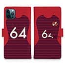 WIDE【手帳型】鹿島高校サッカー部 ユニフォーム 背番号64