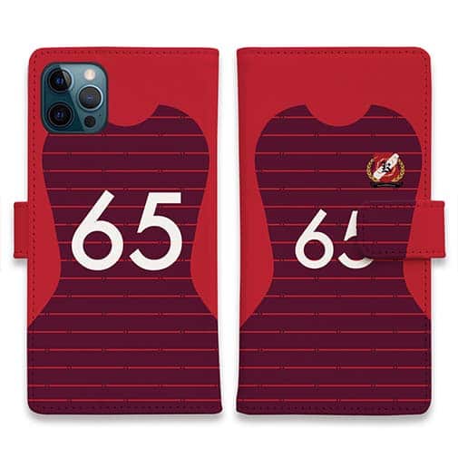 WIDE【手帳型】鹿島高校サッカー部 ユニフォーム 背番号65