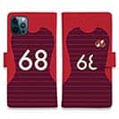 WIDE【手帳型】鹿島高校サッカー部 ユニフォーム 背番号68