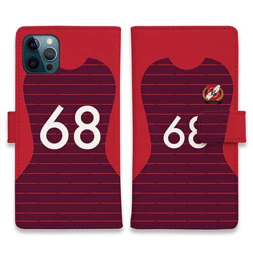 WIDE【手帳型】鹿島高校サッカー部 ユニフォーム 背番号68