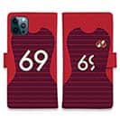 WIDE【手帳型】鹿島高校サッカー部 ユニフォーム 背番号69