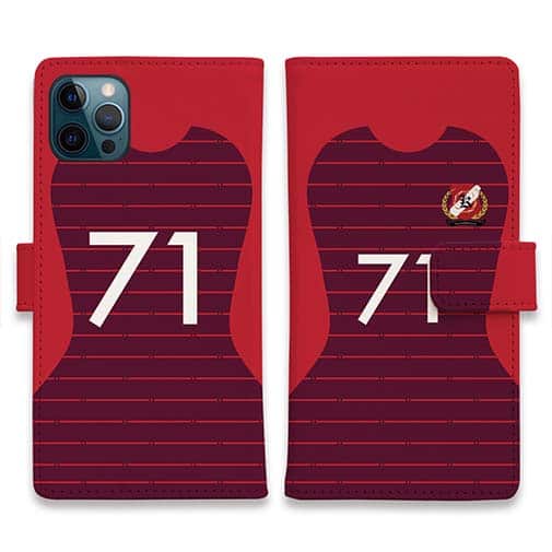 WIDE【手帳型】鹿島高校サッカー部 ユニフォーム 背番号71