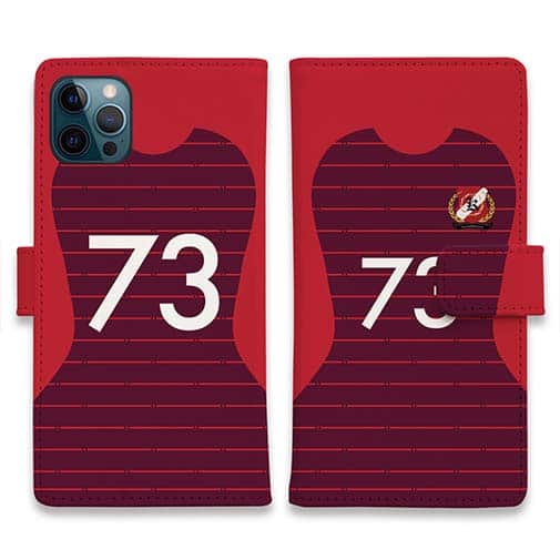 WIDE【手帳型】鹿島高校サッカー部 ユニフォーム 背番号73