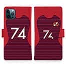 WIDE【手帳型】鹿島高校サッカー部 ユニフォーム 背番号74