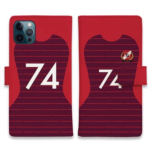 WIDE【手帳型】鹿島高校サッカー部 ユニフォーム 背番号74