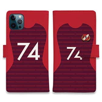 WIDE【手帳型】鹿島高校サッカー部 ユニフォーム 背番号74