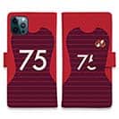 WIDE【手帳型】鹿島高校サッカー部 ユニフォーム 背番号75