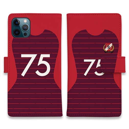 WIDE【手帳型】鹿島高校サッカー部 ユニフォーム 背番号75