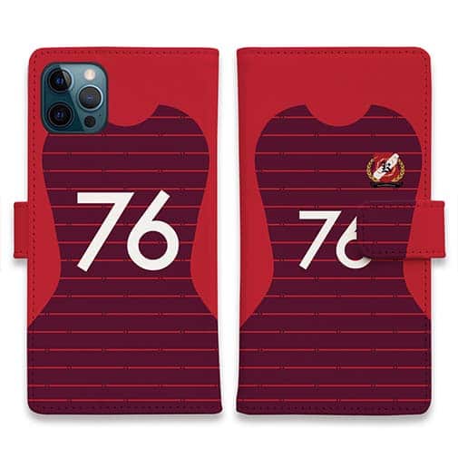 WIDE【手帳型】鹿島高校サッカー部 ユニフォーム 背番号76