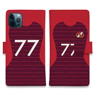 WIDE【手帳型】鹿島高校サッカー部 ユニフォーム 背番号77