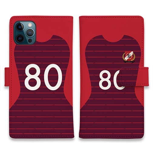 WIDE【手帳型】鹿島高校サッカー部 ユニフォーム 背番号80