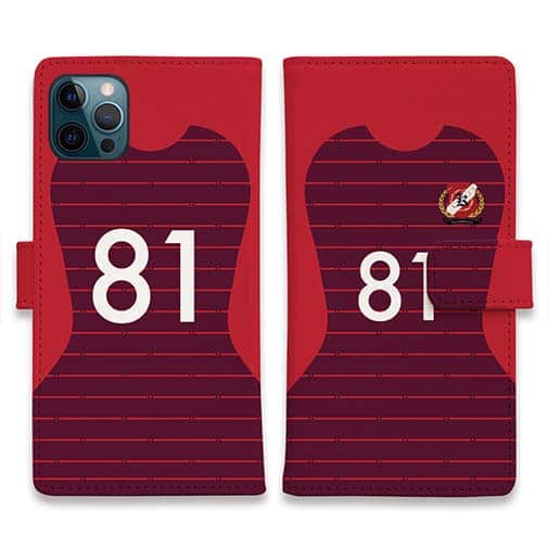 WIDE【手帳型】鹿島高校サッカー部 ユニフォーム 背番号81