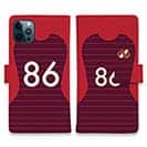 WIDE【手帳型】鹿島高校サッカー部 ユニフォーム 背番号86