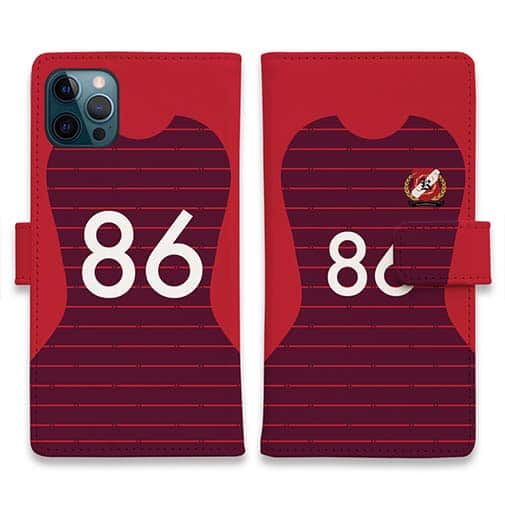 WIDE【手帳型】鹿島高校サッカー部 ユニフォーム 背番号86