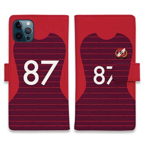 WIDE【手帳型】鹿島高校サッカー部 ユニフォーム 背番号87