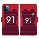 WIDE【手帳型】鹿島高校サッカー部 ユニフォーム 背番号91