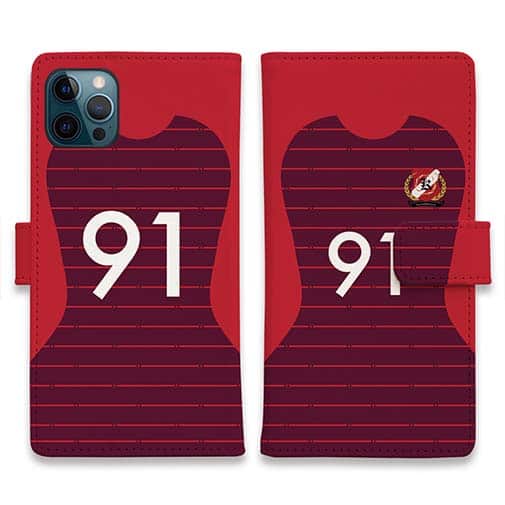 WIDE【手帳型】鹿島高校サッカー部 ユニフォーム 背番号91