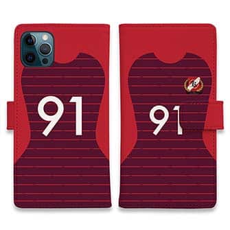 WIDE【手帳型】鹿島高校サッカー部 ユニフォーム 背番号91