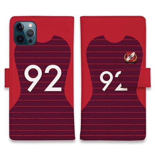 WIDE【手帳型】鹿島高校サッカー部 ユニフォーム 背番号92