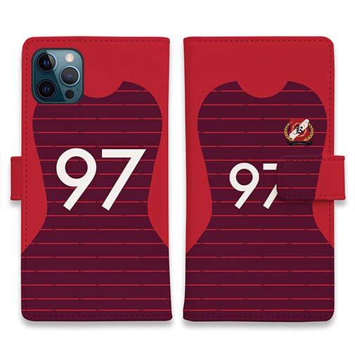 WIDE【手帳型】鹿島高校サッカー部 ユニフォーム 背番号97