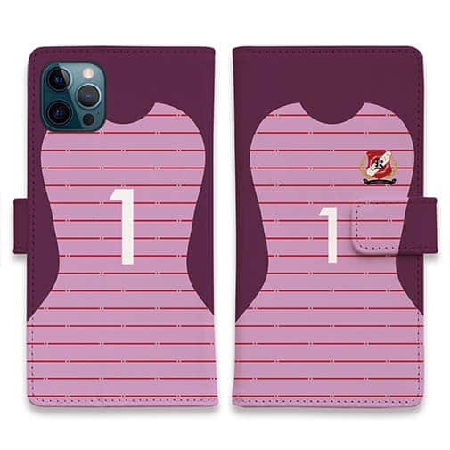 WIDE【手帳型】鹿島高校サッカー部 GKユニフォーム（ピンク） 背番号1