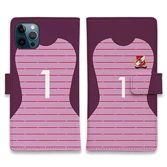 WIDE【手帳型】鹿島高校サッカー部 GKユニフォーム（ピンク） 背番号1